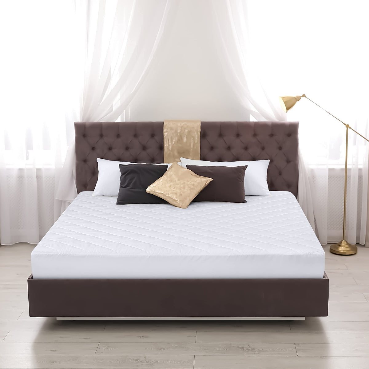 Utopia Bedding Quilted Fitted Mattress Pad, Queen, White