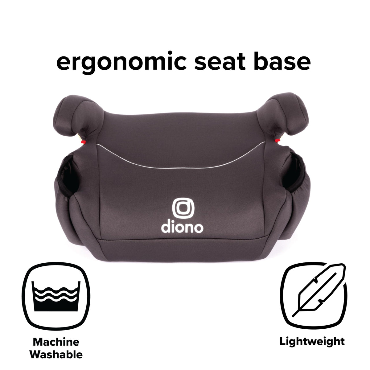 Diono Solana 2022 Backless Booster Car Seat, Pack of 2, Black Charcoal