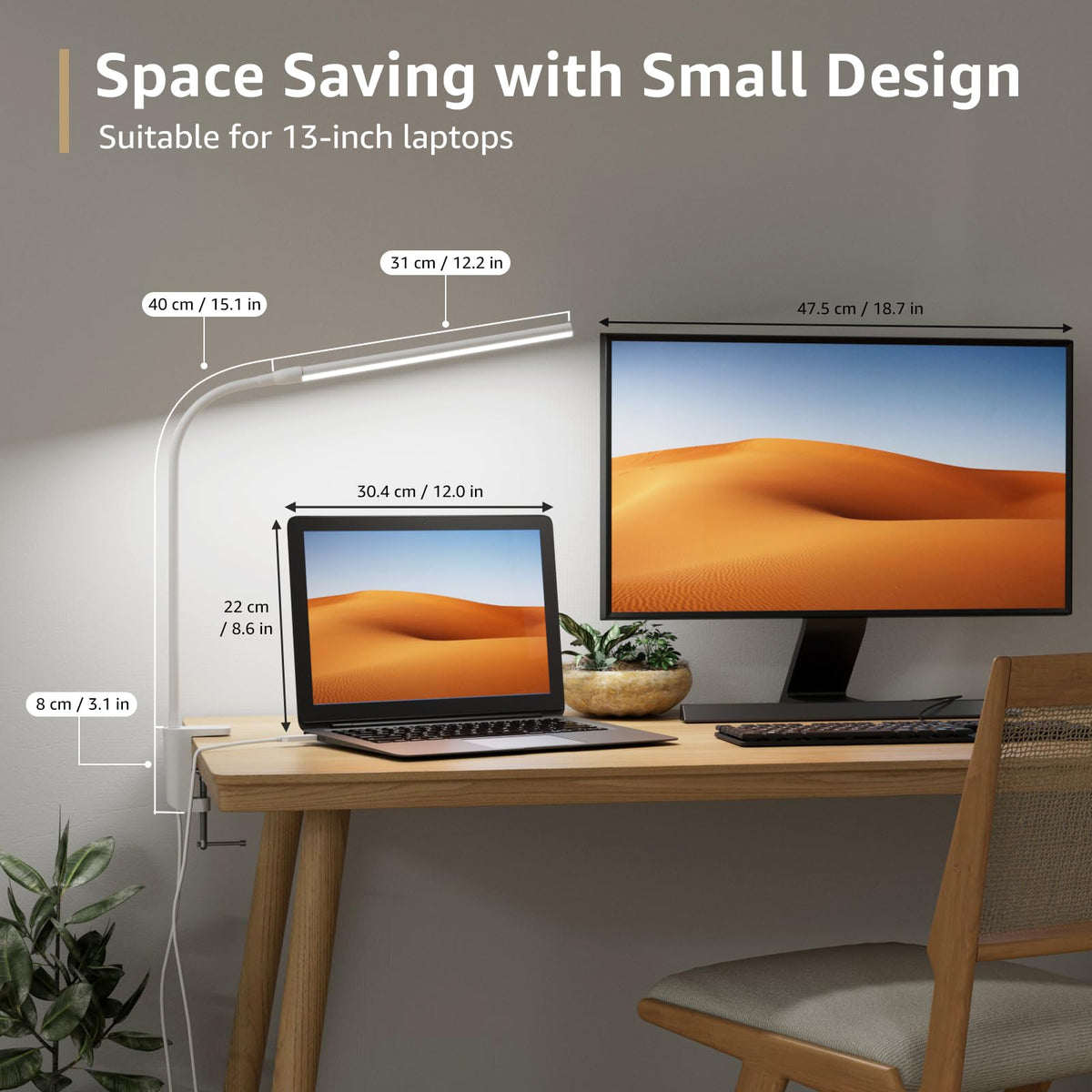 Lepro USB Clip-On LED Desk Lamp, White