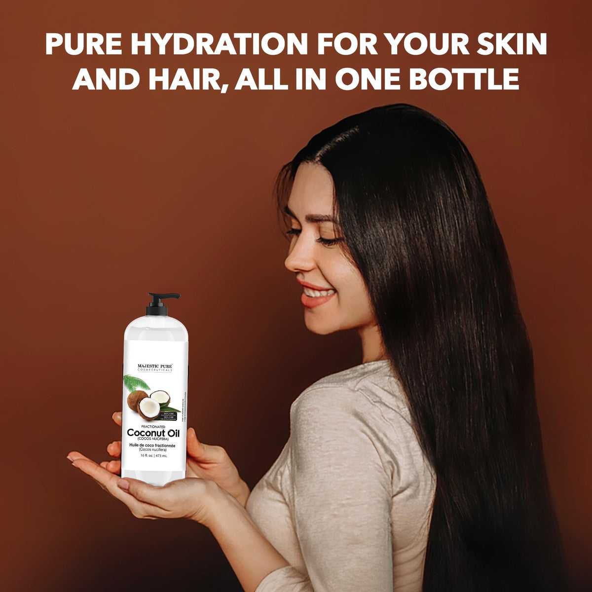 Majestic Pure Fractionated Coconut Oil Carrier Oil, 16 Fl Oz