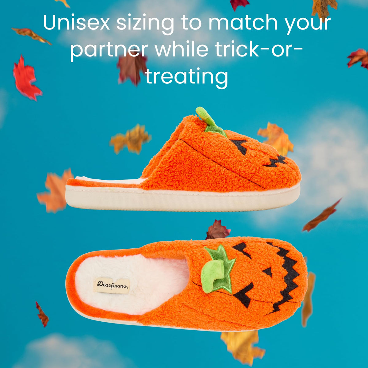 Dearfoams Spooky Slipper, Jack O Lantern, 11-12 Women/9-10 Men
