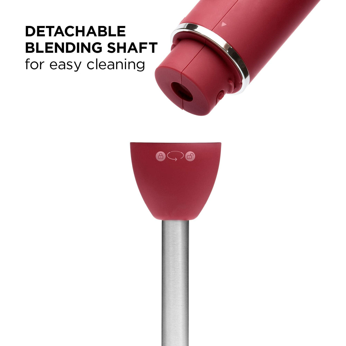 Chefman Immersion Blender, 300W, 2-Speed, Red