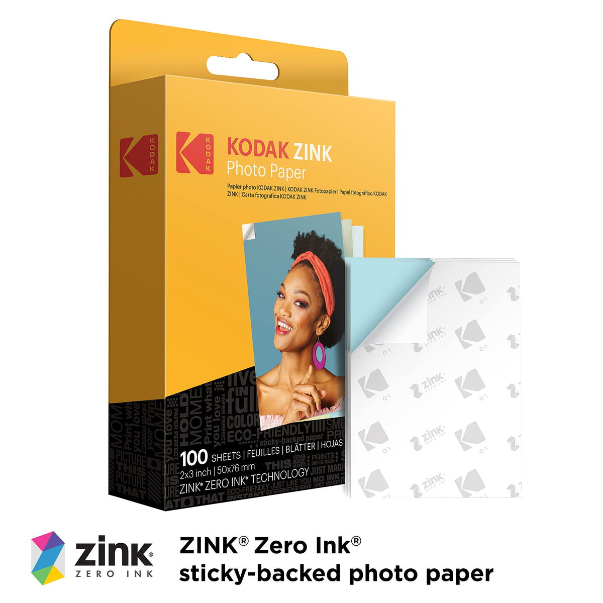 Kodak Zink Photo Paper, 2x3 Inches, 100 Sheets