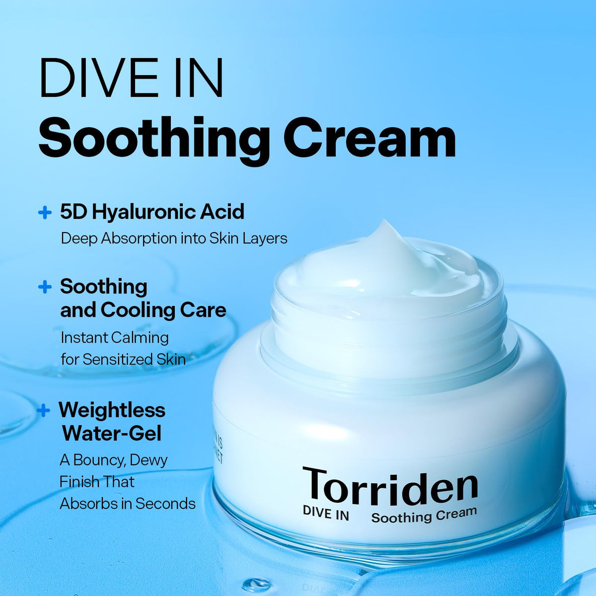 Torriden Dive-In Low Molecular Hyaluronic Acid Soothing Cream, 100 ml