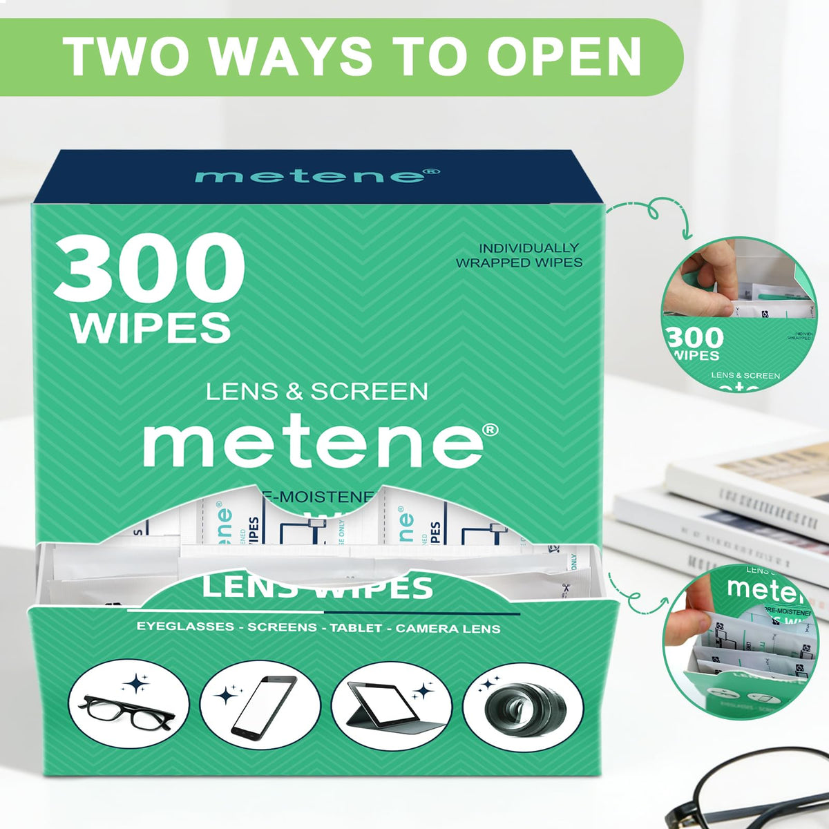 Metene Lens Wipes, 300 Count