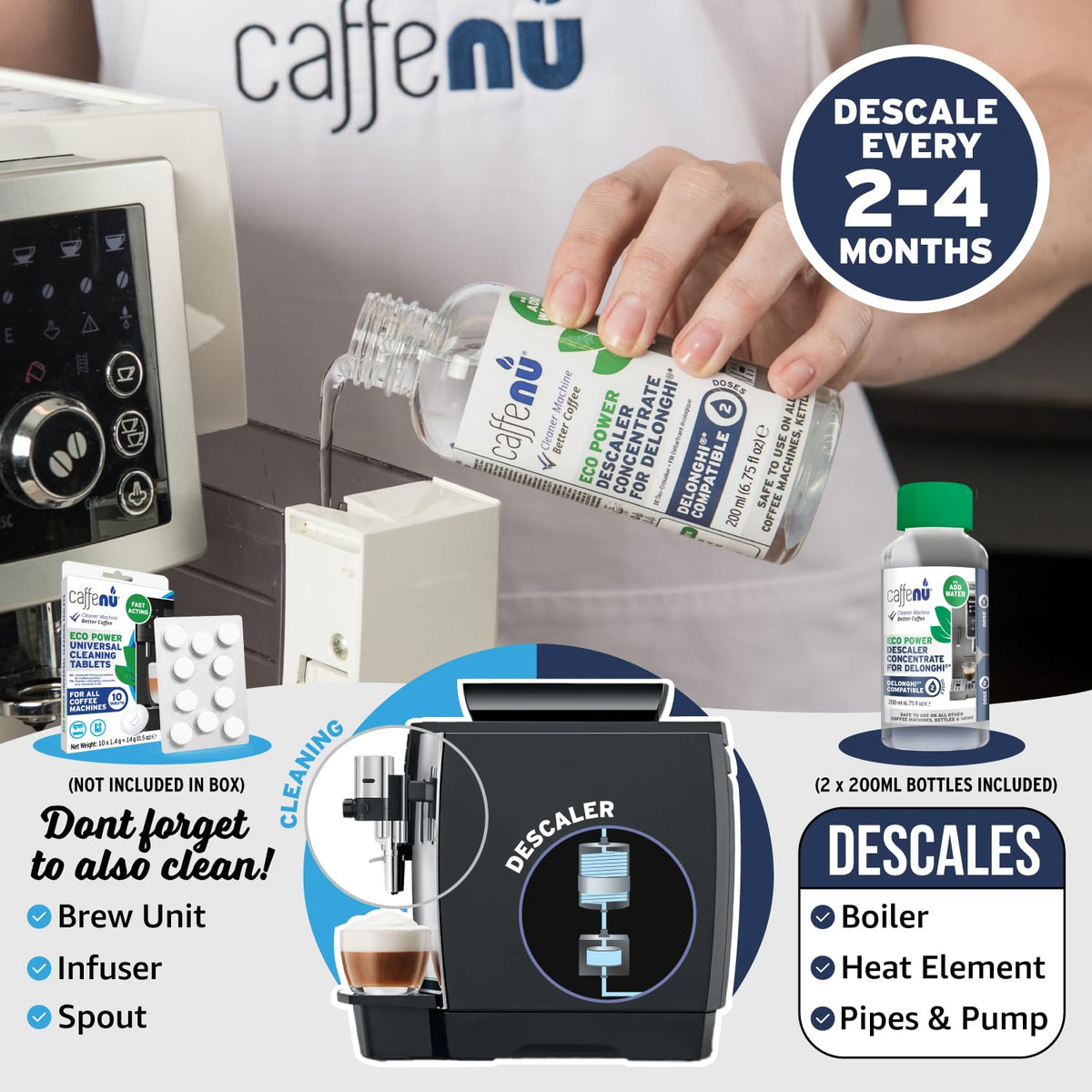 De'Longhi Compatible Descaling Solution, 2 Bottles