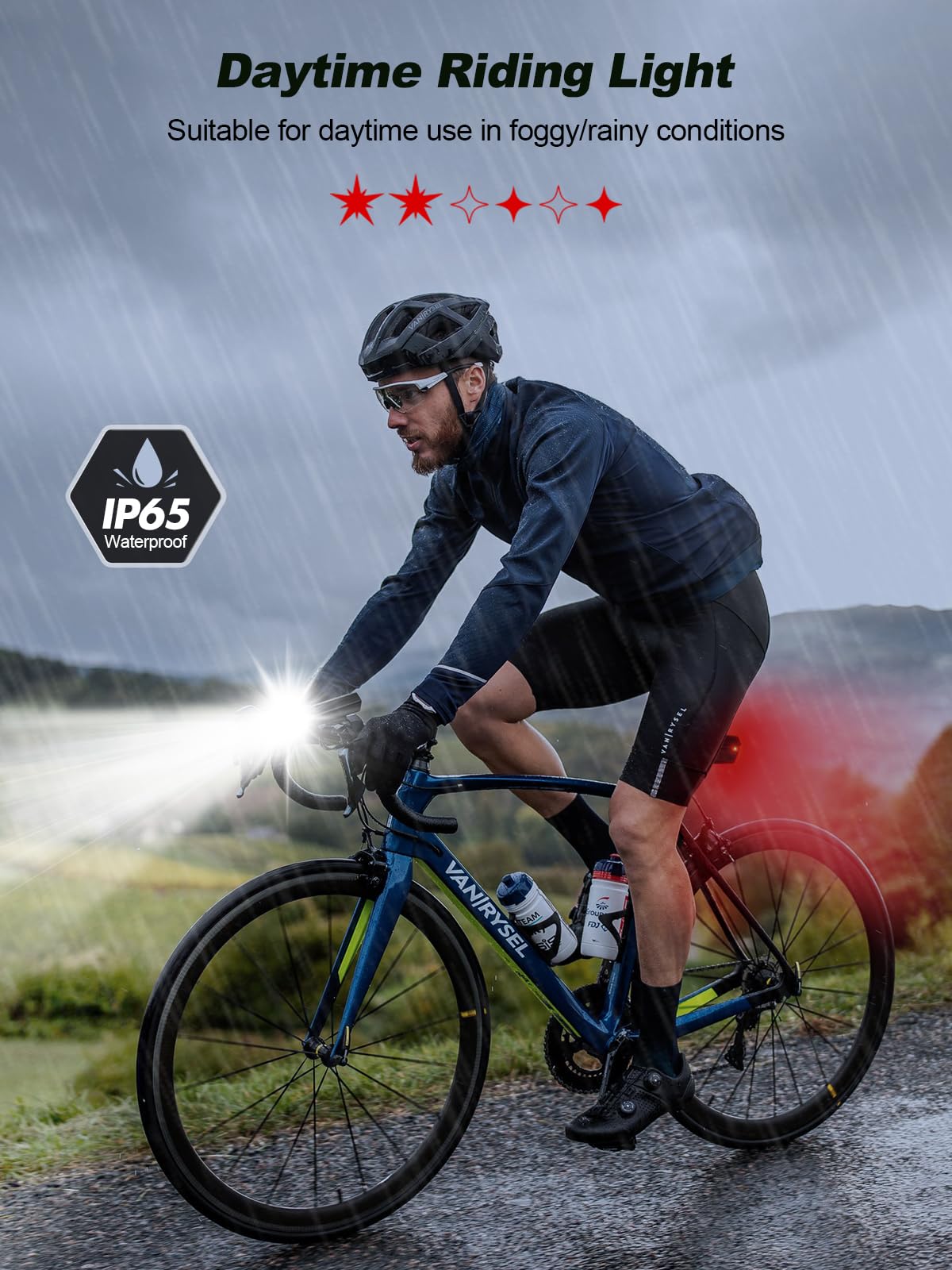 Oldowl Rechargeable Bike Lights, Front and Back, IP65
