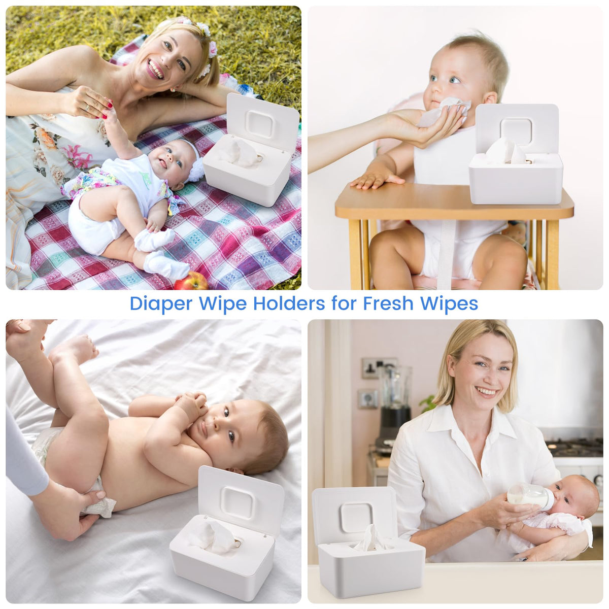 Lijroavy Refillable Baby Wipes Dispenser, White