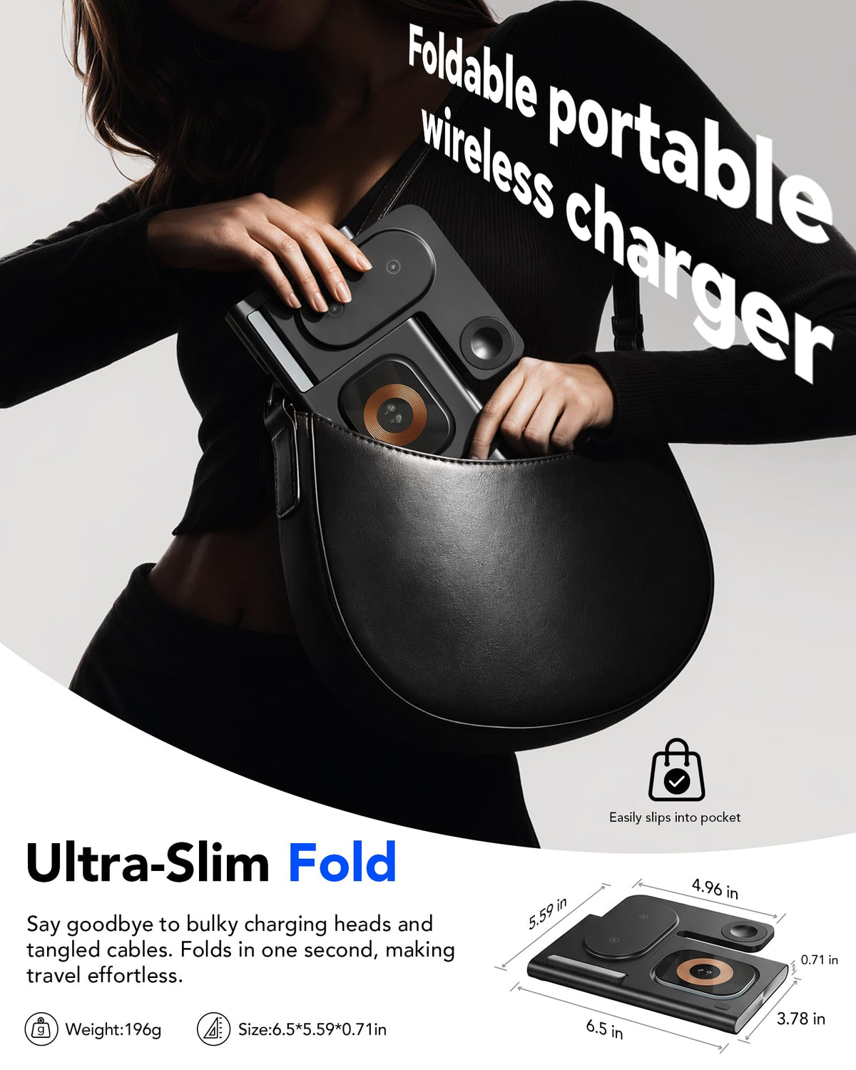 3 in 1 Foldable Wireless Fast Charging Station for Apple Devices