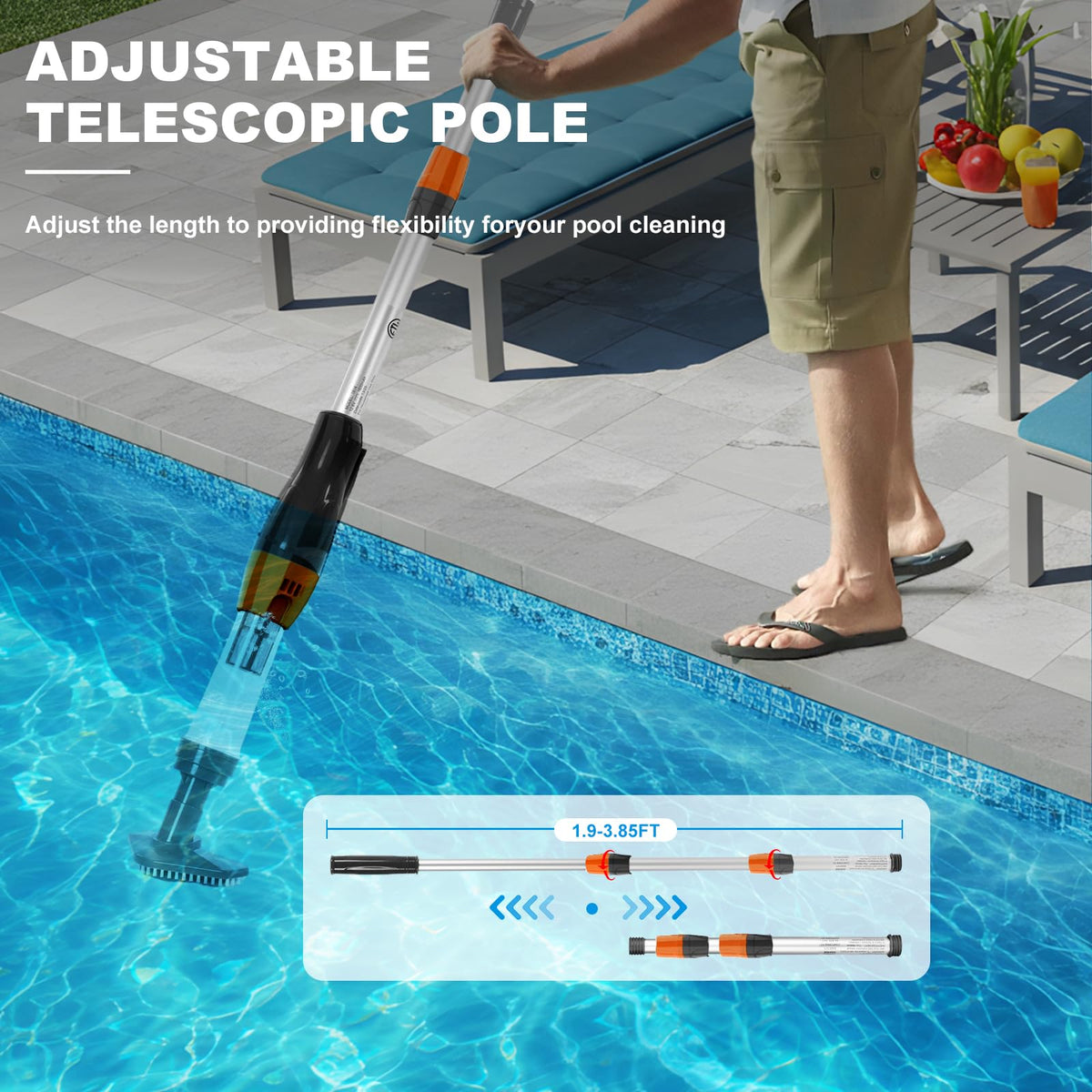 3-in-1 Cordless Rechargeable Handheld Pool Vacuum