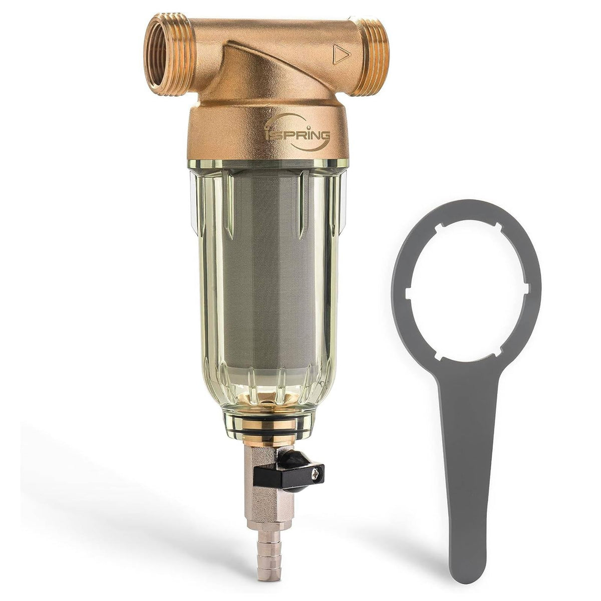 iSpring WSP-100 Spin Down Sediment Water Filter, 100-Micron, 1" MNPT