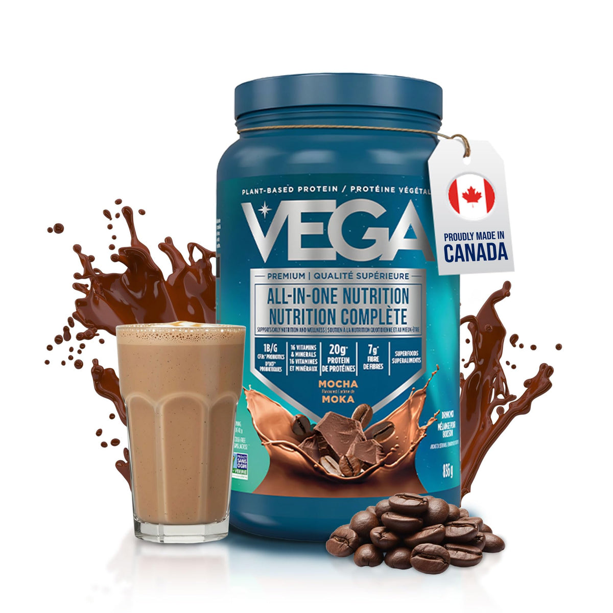 Vega Premium All-in-One Protein Powder, Mocha, 836 g