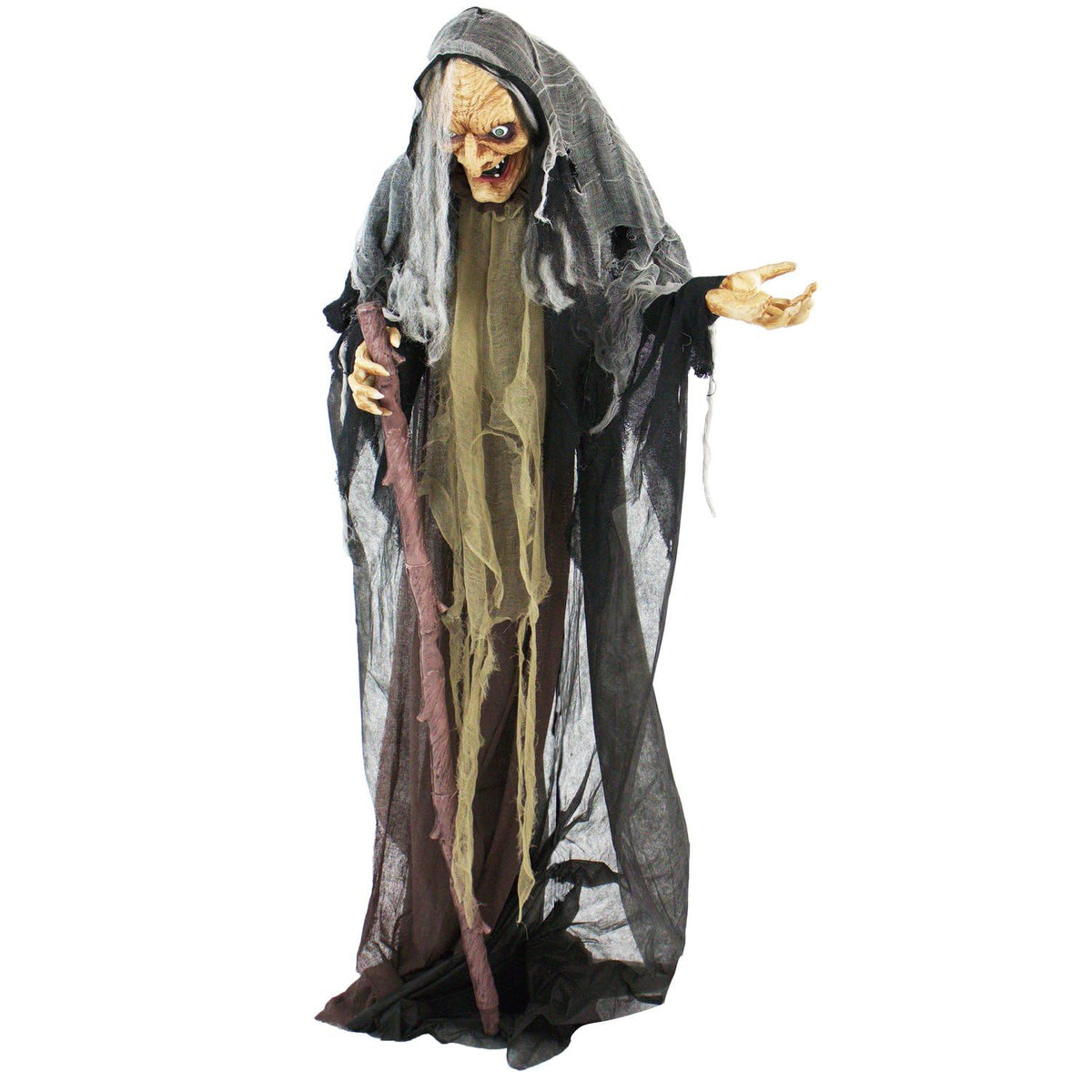 Haunted Hill Farm Life-Size Poseable Talking Witch, Animatronic