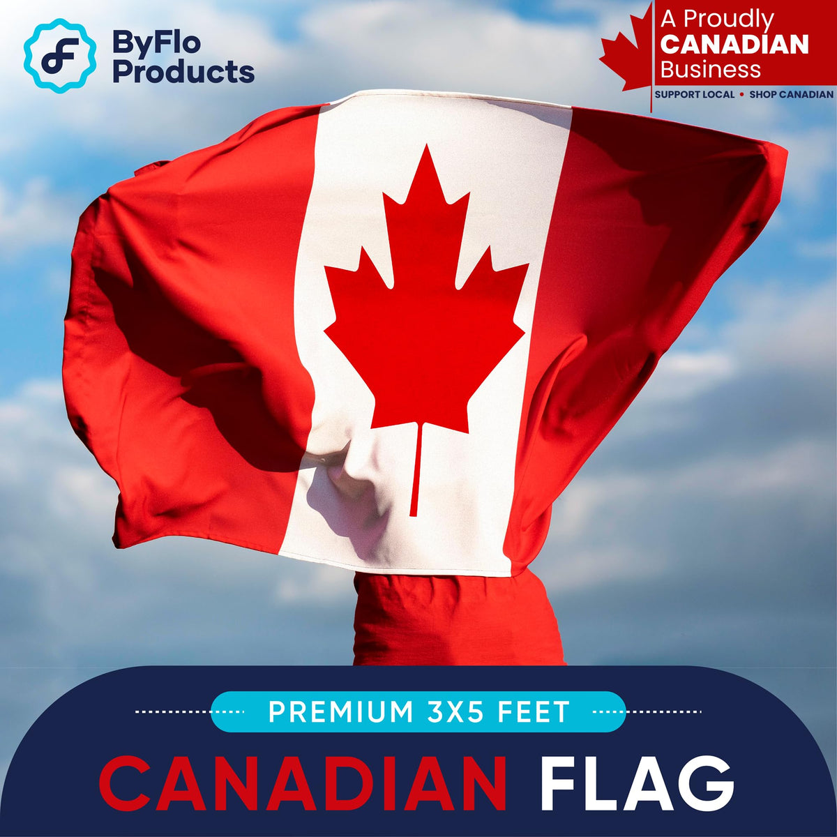 ByFloProducts Canada Flag, 3 x 5 ft, Heavy Duty Nylon
