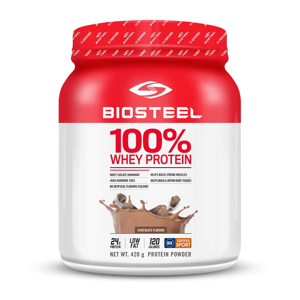 BioSteel 100% Whey Protein Powder, Chocolate, 14 Servings