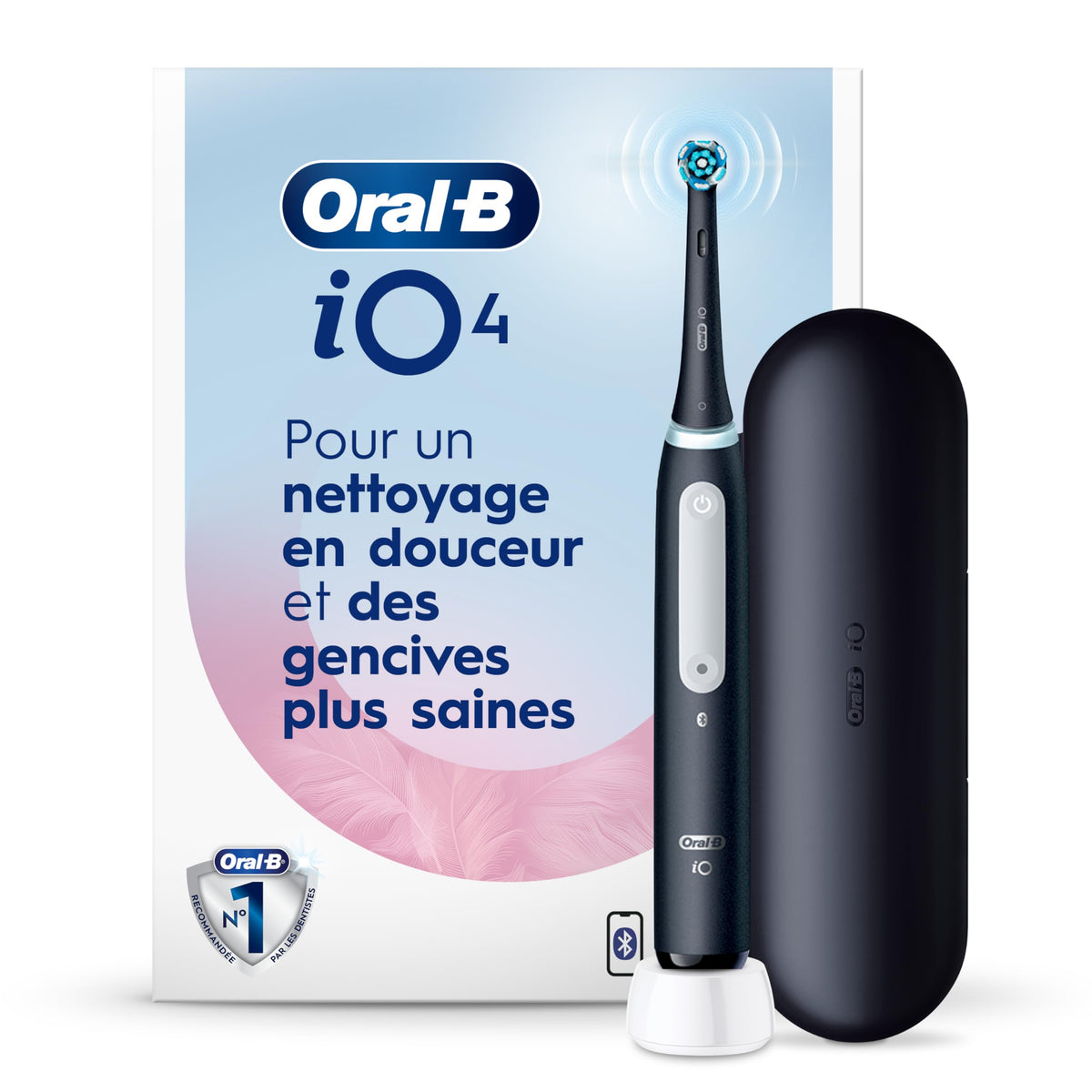 Oral-B iO4 Electric Toothbrush, Black, with Travel Case