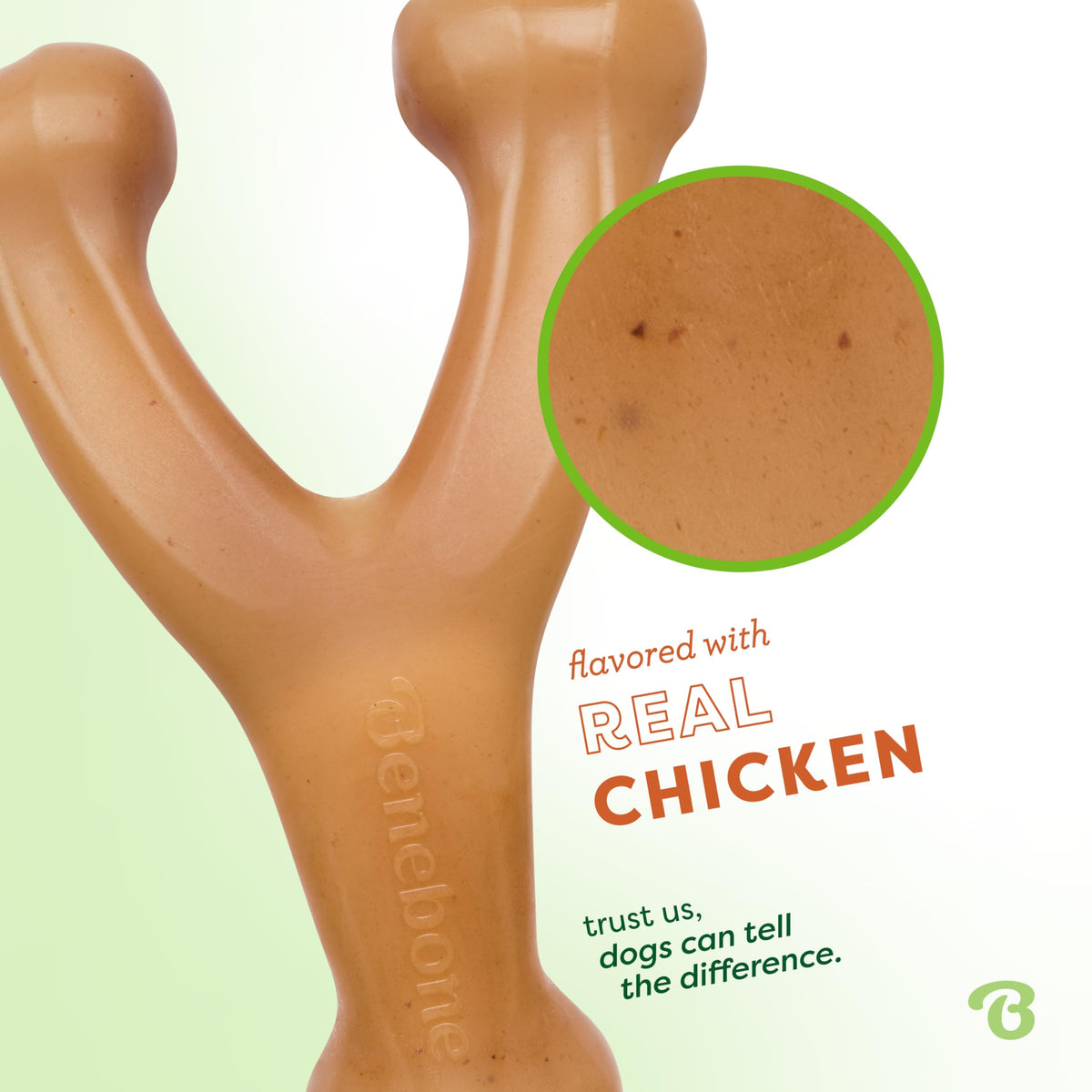 Benebone Wishbone Durable Dog Chew Toy, Real Chicken, Medium
