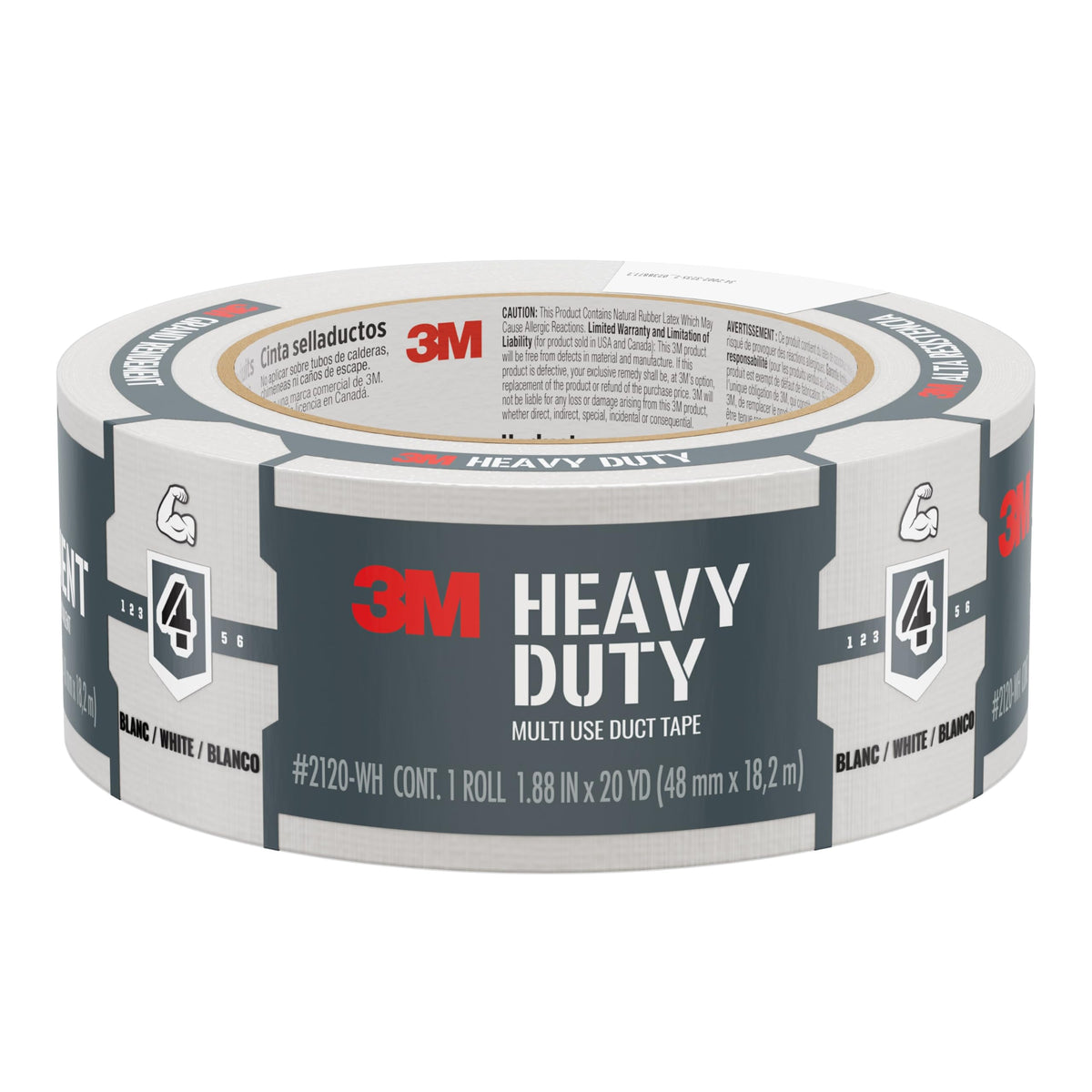 3M Multi-Use Coloured Duct Tape, White, 1.88" x 20 yd (3920-WH)