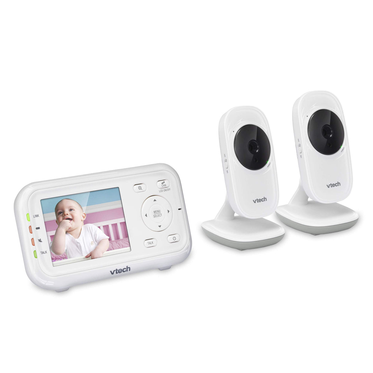 VTech VM3252-2 Digital Video Baby Monitor, 2.8 Inch, 2 Cameras, White