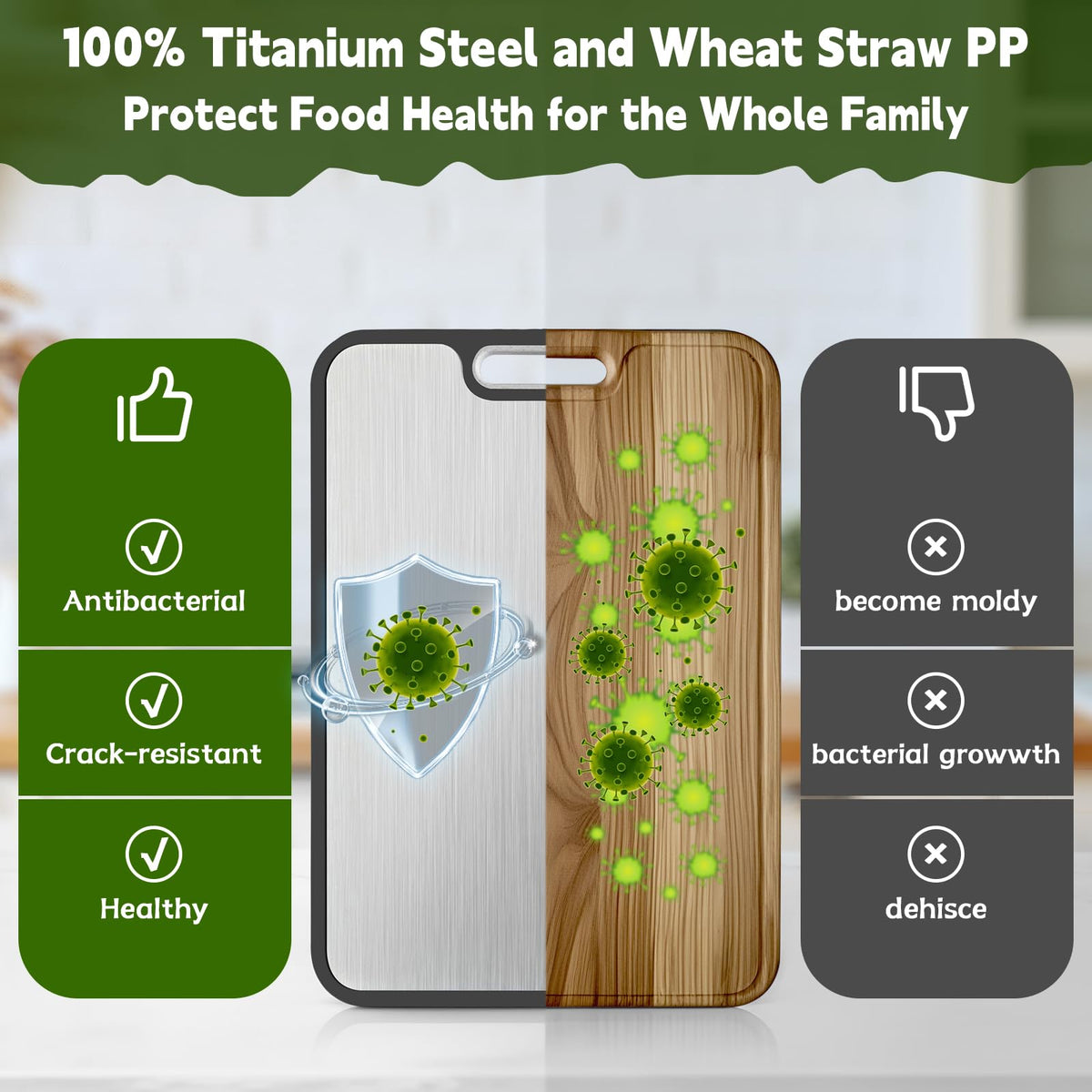 Titanium Double-Sided Cutting Board, 16 x 11 inch