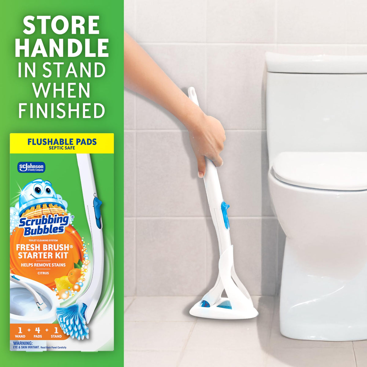 Scrubbing Bubbles Fresh Brush Toilet Cleaning Starter Kit, Citrus