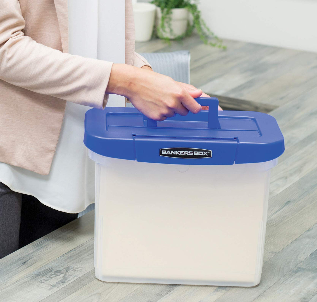 Bankers Box Heavy Duty Plastic File Box, Letter, 1 Pack, 0086304