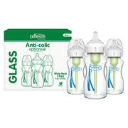 Dr. Brown's Natural Flow Options+ Glass Baby Bottles, 9oz, 3 Pack