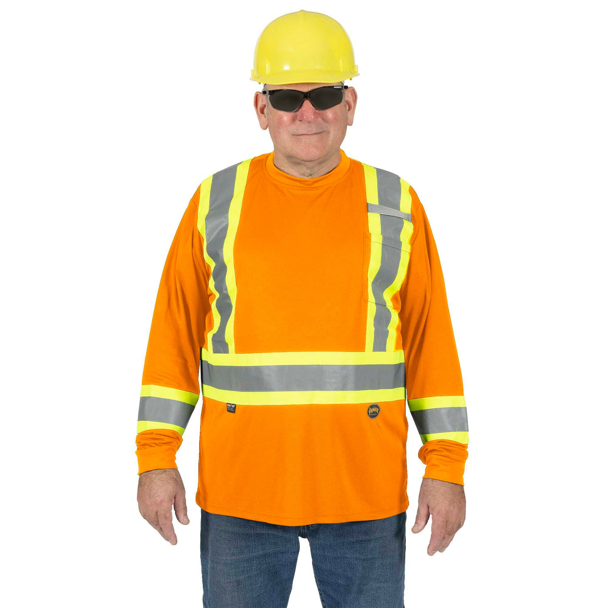 Pioneer High Vis Shirt for Men, Safety Long Sleeve, Class 2