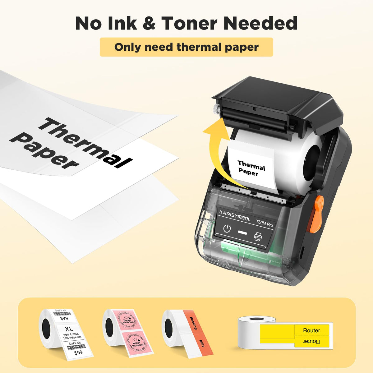 SUPVAN T50M Pro Bluetooth Label Maker with Tape