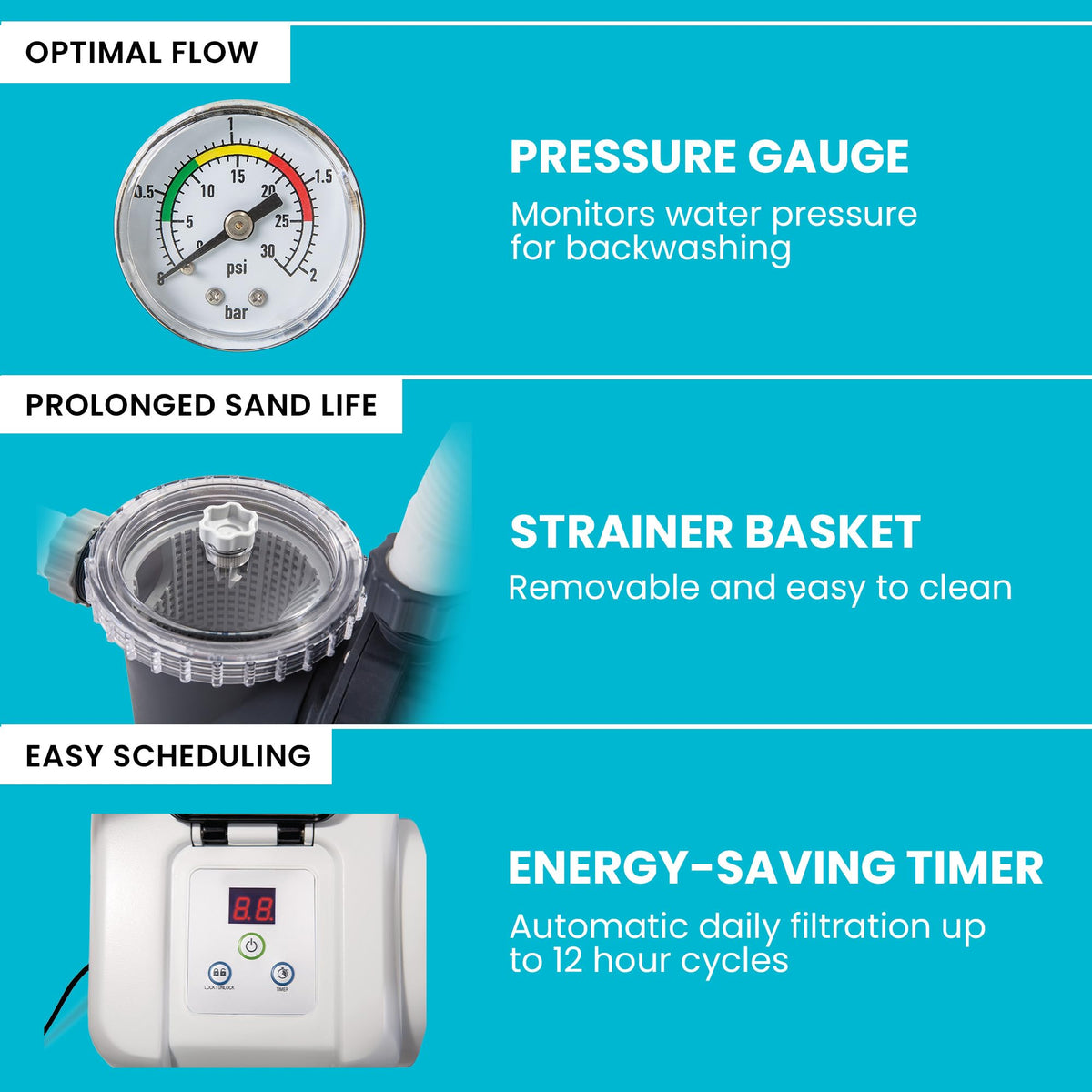 INTEX Krystal Clear 1,500 GPH Sand Filter Pump with Timer
