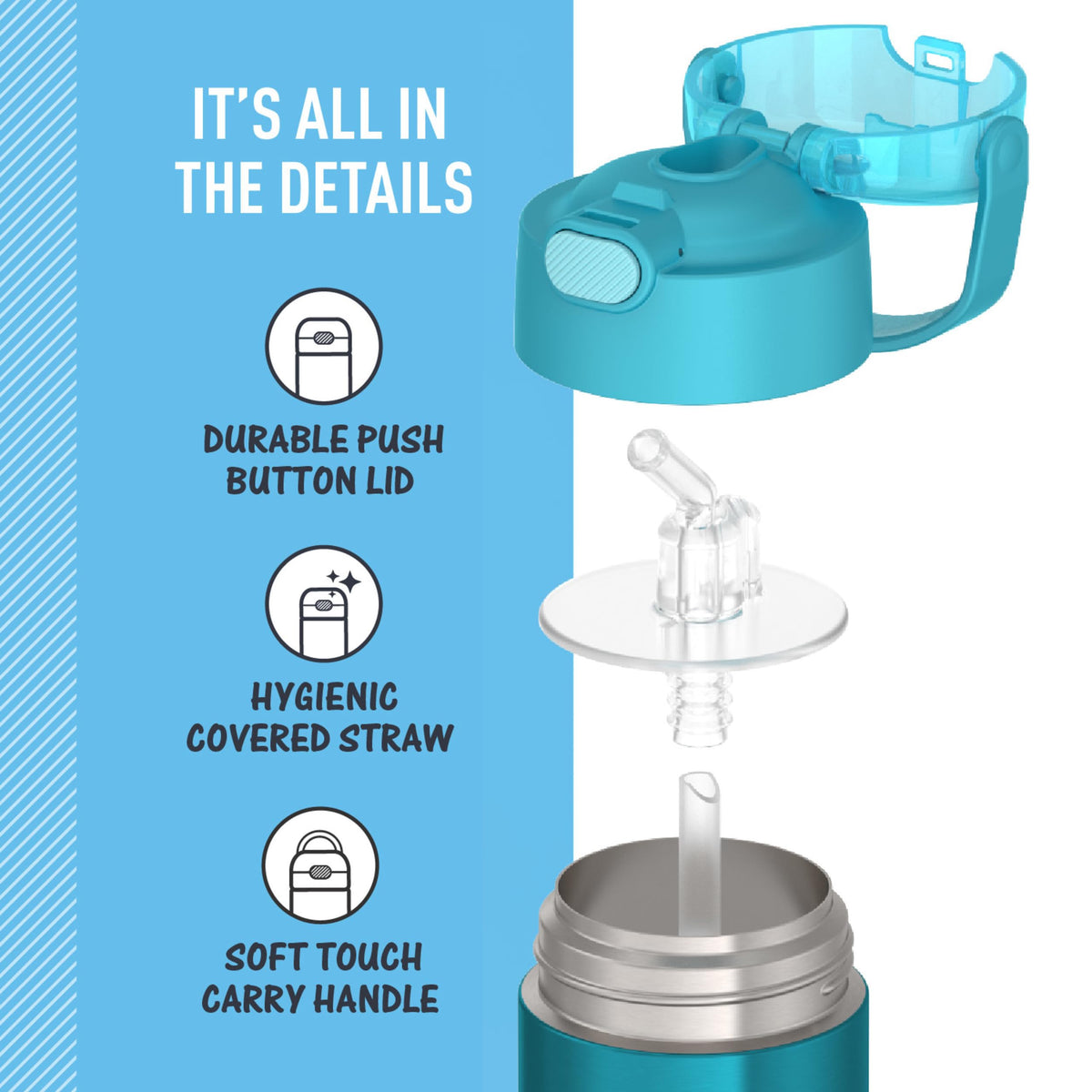 Thermos Funtainer 14 oz Vacuum Insulated Bottle, Teal