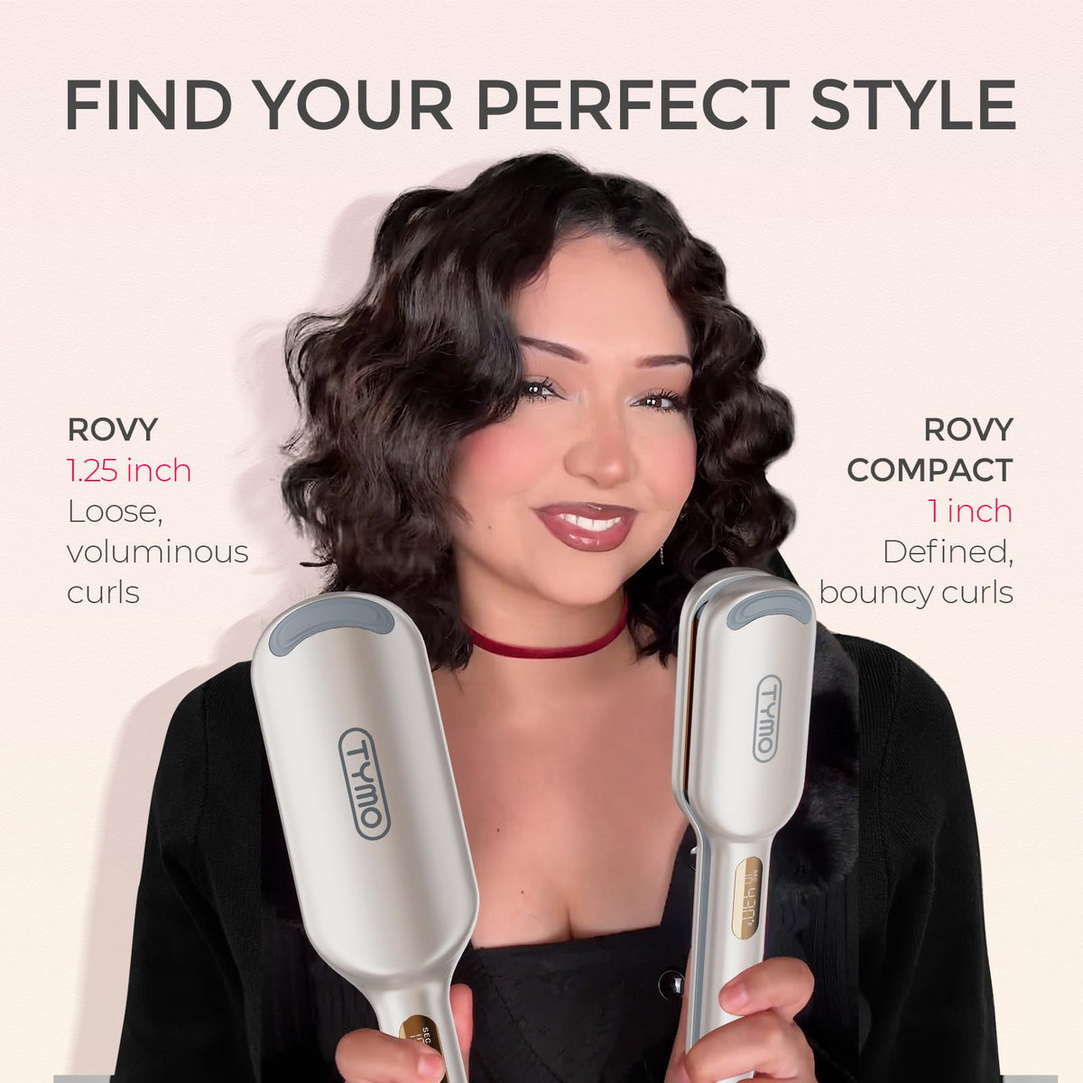 TYMO ROVY 3-Barrel Ionic Hair Waver, 1 in, Elegant Gold