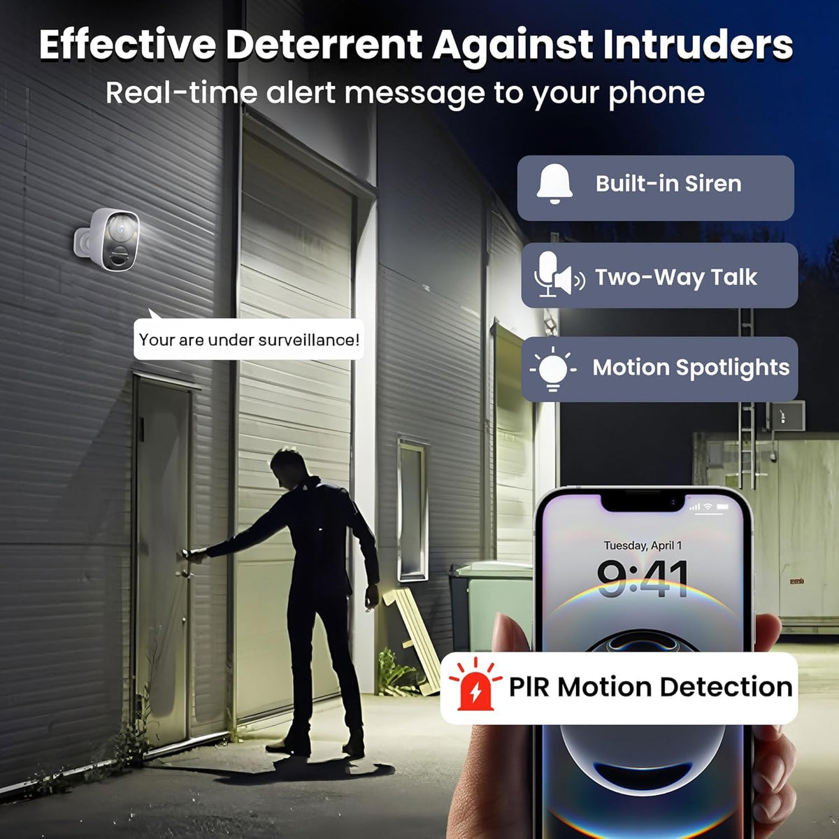 HITELLARCAM Wireless Outdoor Security Camera, 2-Pack