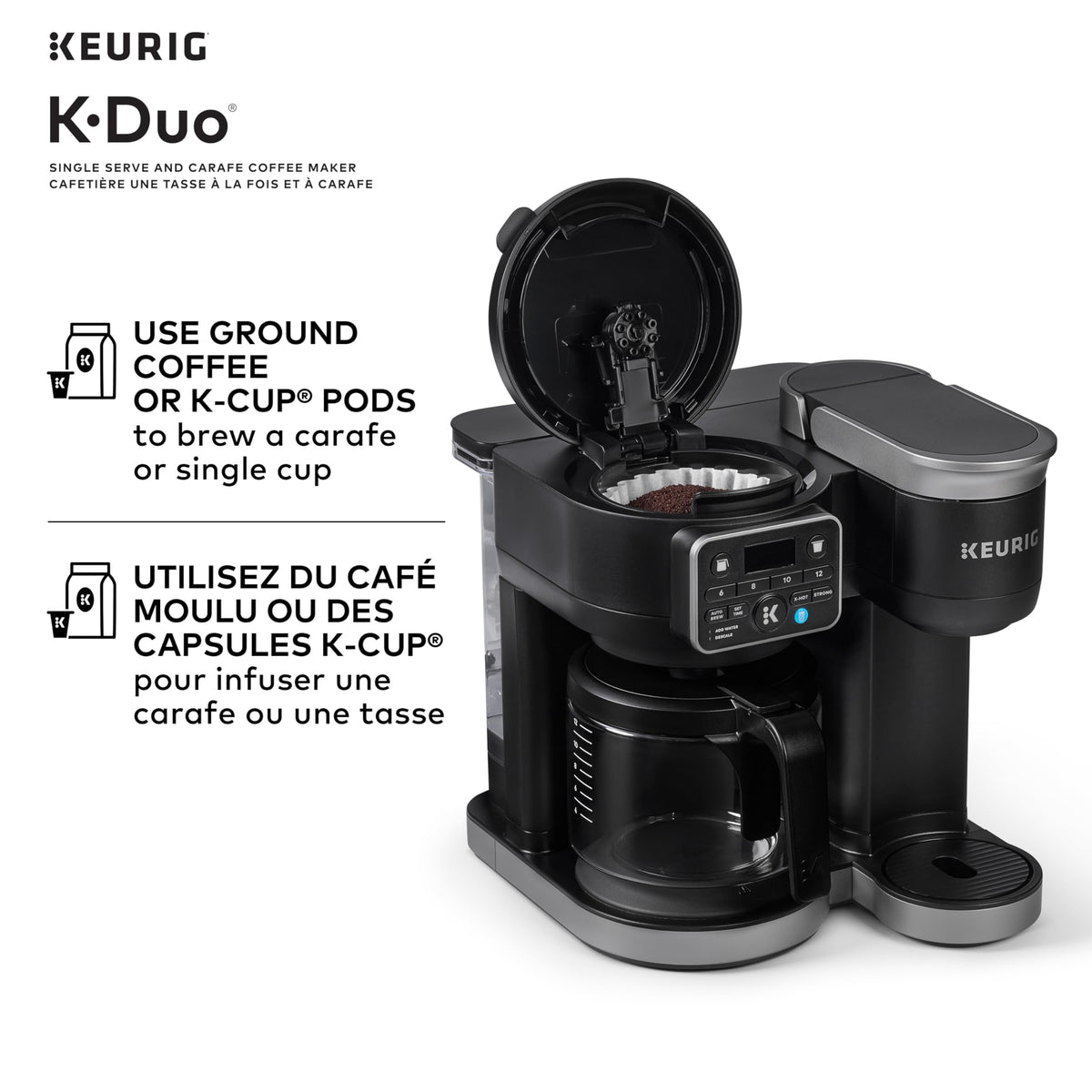 Keurig K-Duo Single Serve K-Cup Pod and Carafe Coffee Maker, Black