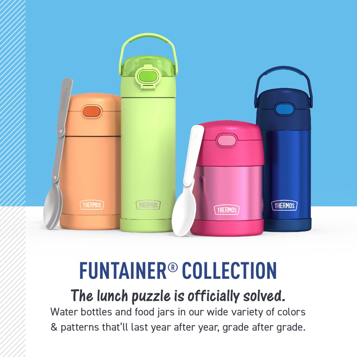 Thermos Funtainer Water Bottle with Straw, 14oz, Lime