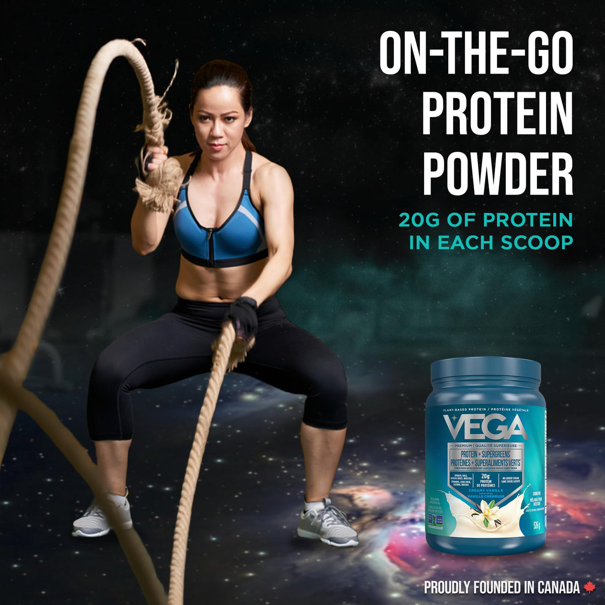 Vega Protein + Supergreens Plant-Based Protein, Vanilla, 526 g