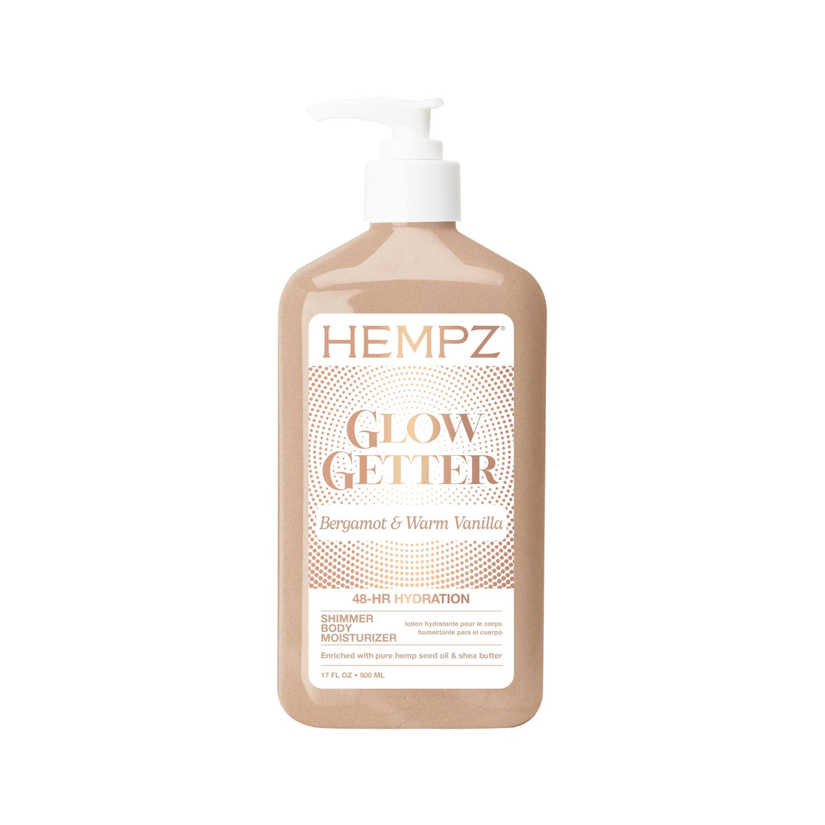 Hempz Glow Getter Body Lotion with Shimmer, 500 mL