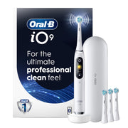 Oral-B iO Series 9 Electric Toothbrush, White Alabaster, 4 Brush Heads