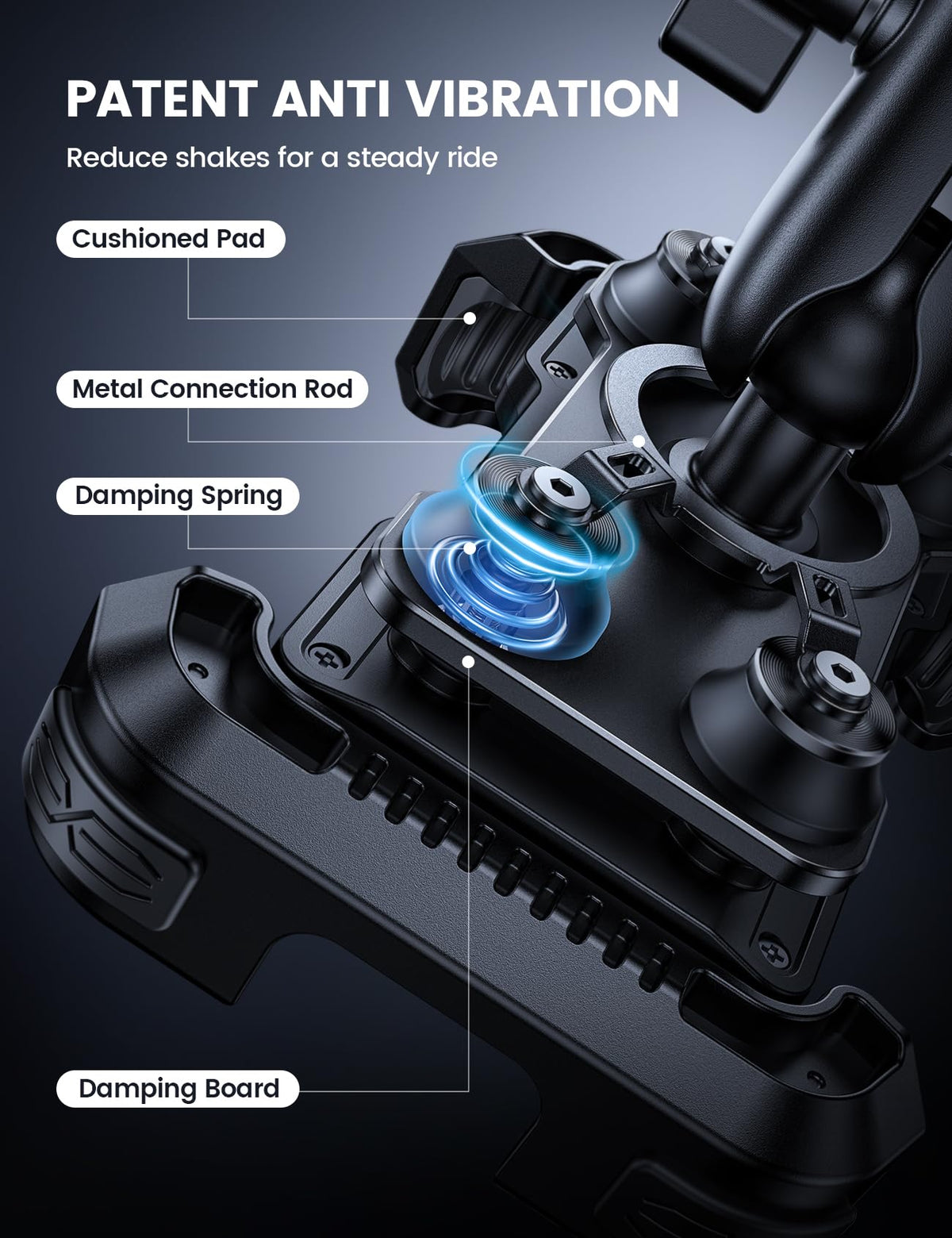 Lamicall Motorcycle Phone Mount with Vibration Dampener