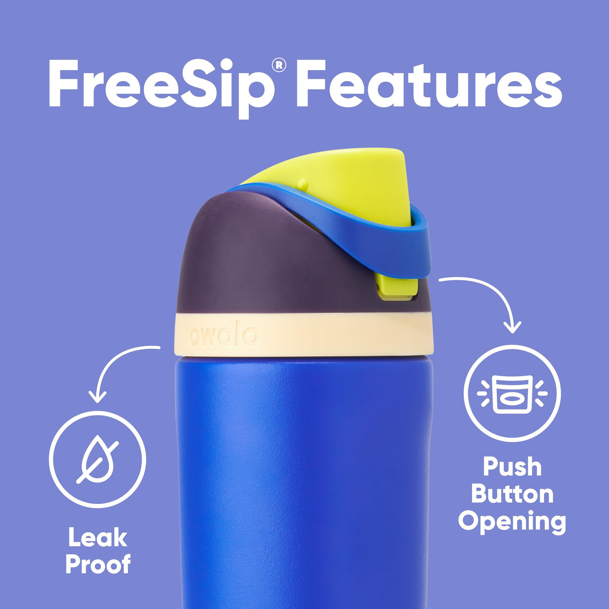 Owala Kids FreeSip Insulated Water Bottle, 16 oz, Celestial Sphere