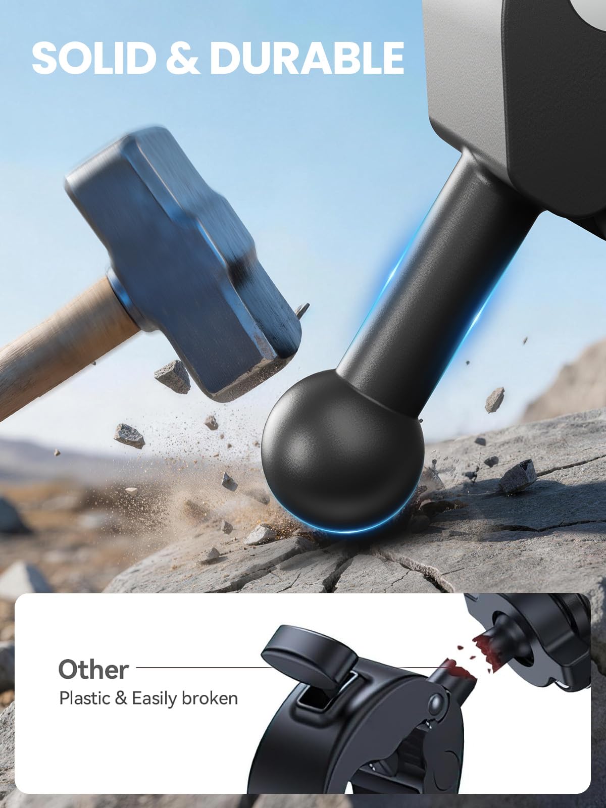 Tounee Bike Phone Mount with Dual Vibration Dampener, Black