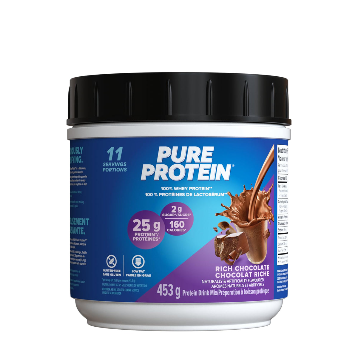 Pure Protein Whey Powder, Chocolate, 453 g