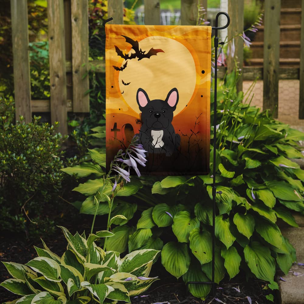 Caroline's Treasures BB4280GF Halloween French Bulldog Black Flag Garden Size