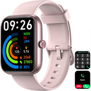 VRPEFIT 1.83-Inch Smart Watch with Calling and Alexa, Crepe Pink