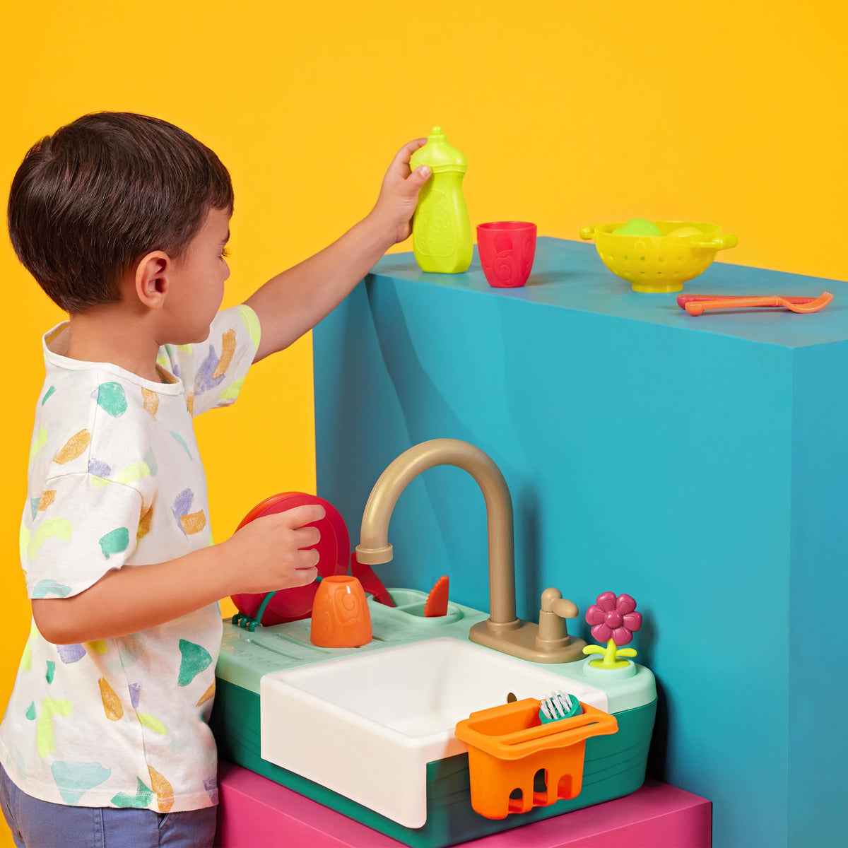 B. toys Play Sink, Splash-n-Scrub with Running Water Faucet