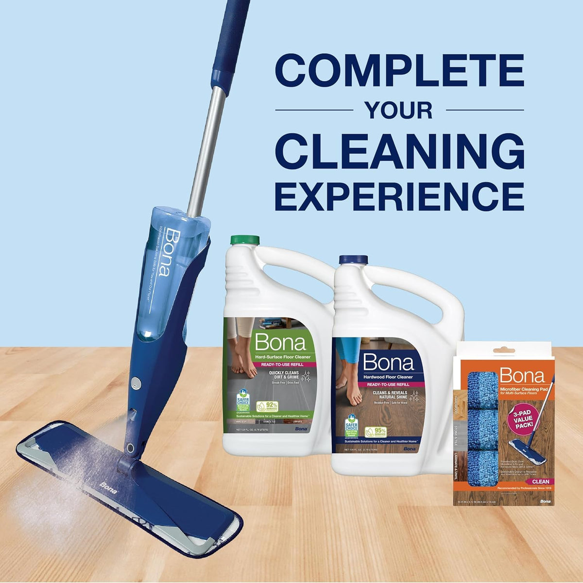 Bona Microfiber Cleaning Pad for Hard Surface Floors, Value 3-Pack