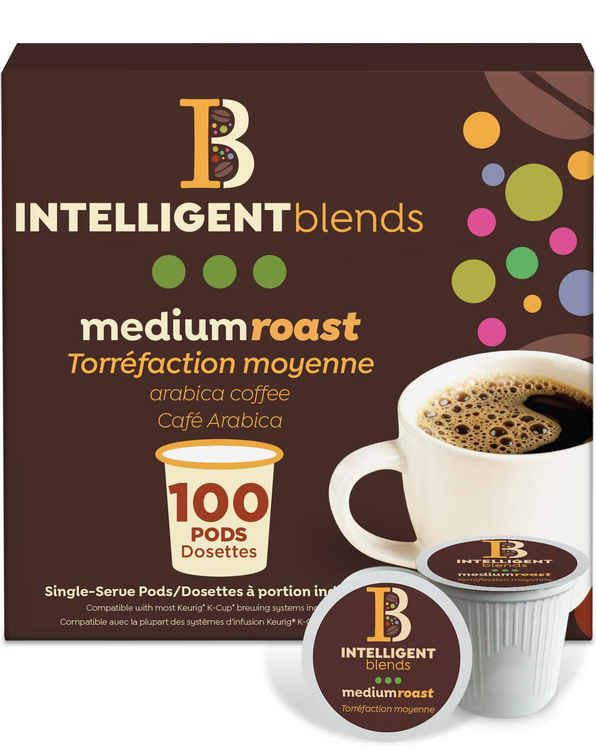 Intelligent Blends Medium Roast Coffee Pods, 100 Count