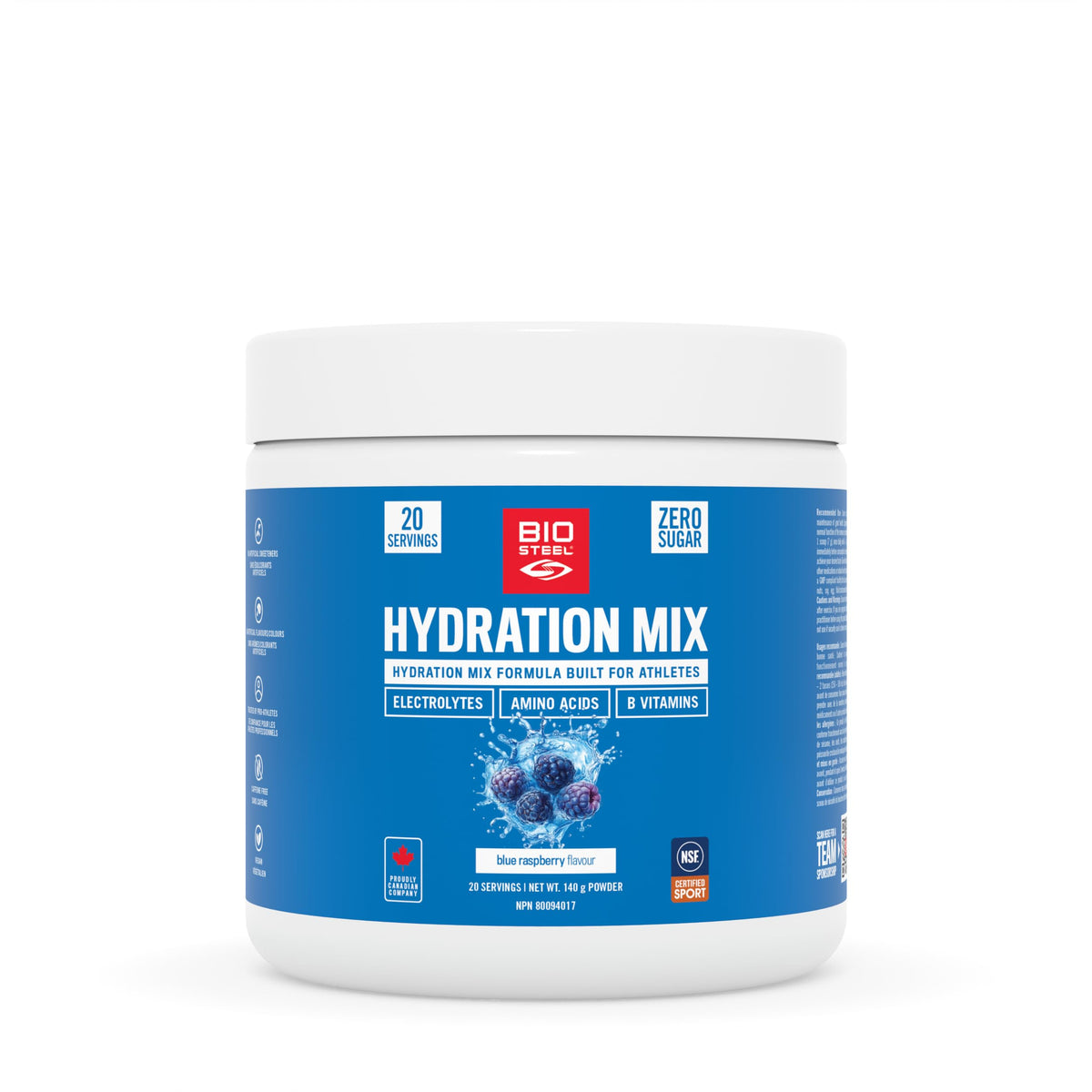BioSteel Electrolyte Hydration Mix, Blue Raspberry, 20 Servings