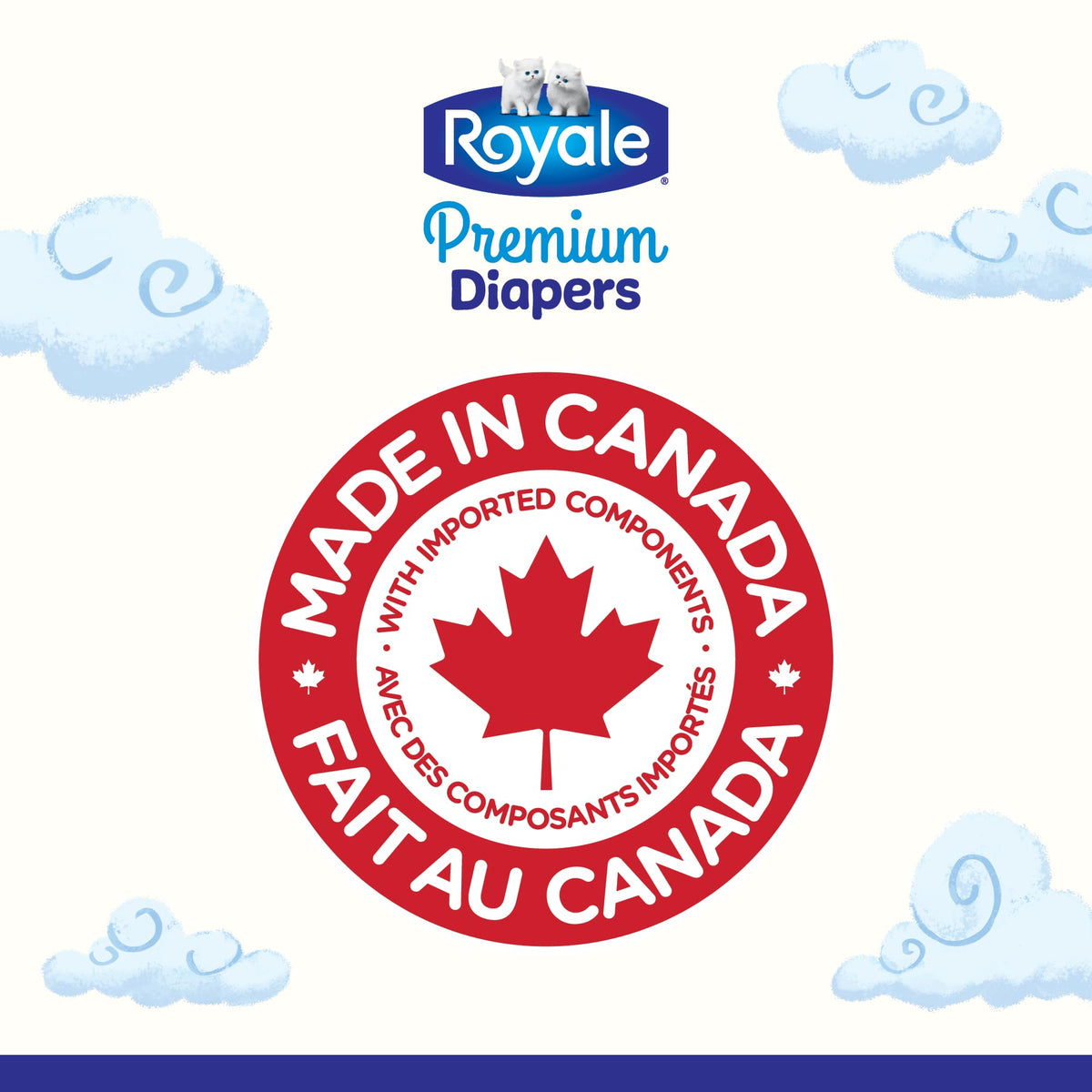 Royale Premium Diapers, Size 2 (12-18 lb), 186 Count