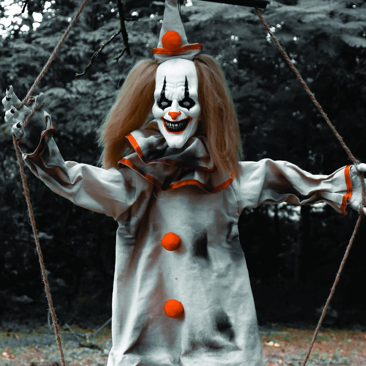 Haunted Hill Farm Smalls Animated Swinging Clown, 55 In